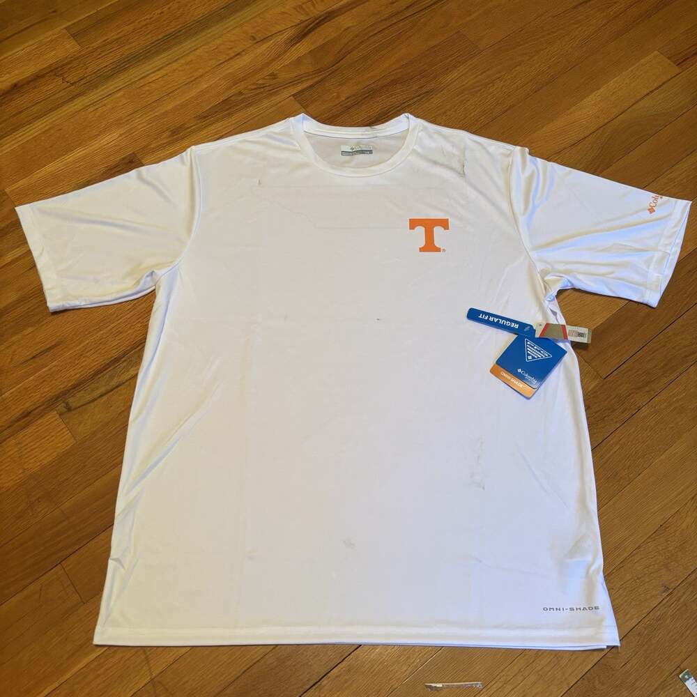 NWT Columbia Terminal Tackle Shirt Sleeve Shirt Tennessee Volunteers L Imperfect